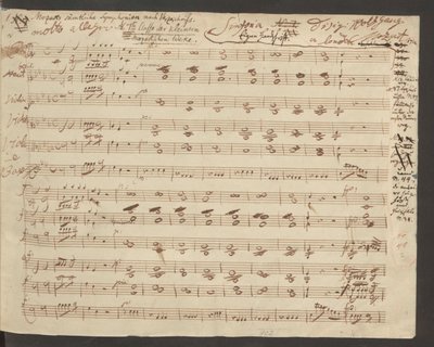 Eröffnung des Autographenmanuskripts von Mozarts Sinfonie Nr. 1 von Wolfgang Amadeus Mozart